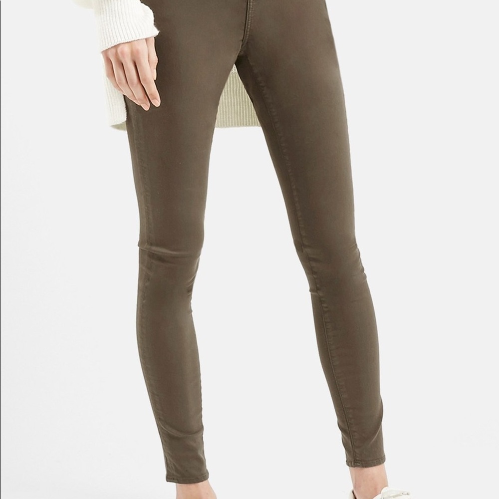 Topshop Moto Leigh Olive Jeans